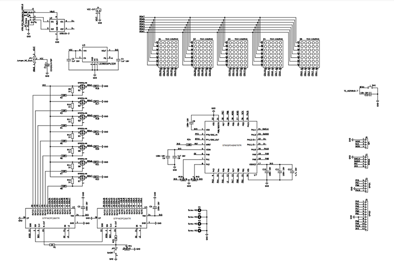 Schéma - STMicroelectronics Carte de matrice de LED 7x25 STEVAL-LLL013V1 